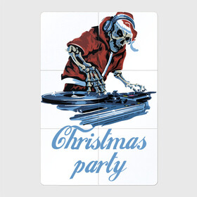 Магнитный плакат 2Х3 с принтом Christmas party, cool DJ , Полимерный материал с магнитным слоем | 6 деталей размером 9*9 см | Тематика изображения на принте: disco | dj | holiday | hype | merry christmas | new year | party | skeleton | skull | вечеринка | дискотека | новый год | праздник | рождество | скелет | хайп | череп