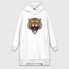 Платье-худи хлопок с принтом Ghost Tiger ,  |  | 2022 | animal | cat | lion | tiger | год тигра | животные | зверь | зубы | кот | кошка | лев | охотник | полосатый | природа | тигр | тигренок | тигрица | хищник