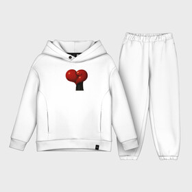 Детский костюм хлопок Oversize с принтом Боксерские перчатки  сердце ,  |  | Тематика изображения на принте: боец | бой | бокс | перчатки | сердце | спорт