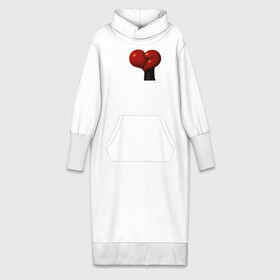 Платье удлиненное хлопок с принтом Боксерские перчатки  сердце ,  |  | боец | бой | бокс | перчатки | сердце | спорт