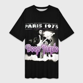 Платье-футболка 3D с принтом Deep Purple  Paris 1975 ,  |  | Тематика изображения на принте: deep purple | альбом | гловер | группа | дееп | деп | ди | дип перпл | диперпл | дипперпл | иэн гиллан | иэн пэйс | лого | логотип | метал | морс | пепл | прогрессивный | психоделический | рок | символ | хард