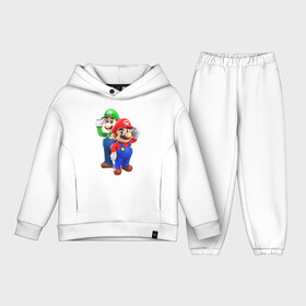 Детский костюм хлопок Oversize с принтом Mario Bros ,  |  | bros | luigi | mario | nintendo switch | odyssey | братья | луиджи | марио | нинтендо свитч | одиссея
