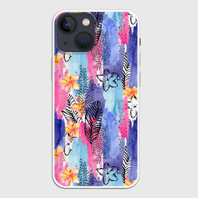 Чехол для iPhone 13 mini с принтом осенний паттерн ,  |  | картина | кисть | краски | листья | осень | паттерн | холст | художник | цветы