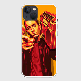 Чехол для iPhone 13 с принтом Эминем с бумбоксом ,  |  | eminem | hip hop | rap | rep | исполнители | исполнитель | маршал мэтерс | музыка | реп | эминем | эминэм