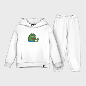 Детский костюм хлопок Oversize с принтом pepe, pepe love, пепе лов ,  |  | frog pepe | happy | happy new year | mem | meme | peepo | pepe | pepe love | pepelove | twitch | лове | лягушка пепе | лягушонок | лягушонок пепе | пепе лов