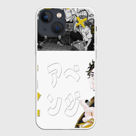 Чехол для iPhone 13 mini с принтом Плаксивый герой ,  |  | Тематика изображения на принте: hanagakitakemichi | tokyorevengers | иероглифы | манга | токийскиемстители | ханагаки