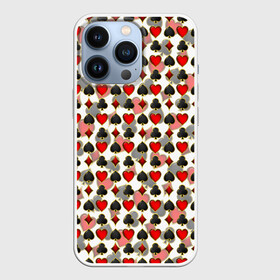 Чехол для iPhone 13 Pro с принтом КАРТЫ | КАРТОЧНЫЕ МАСТИ ,  |  | cards | crosses | diamonds | hearts | pattern | spades | suits | trump | бубны | карты | козырь | крести | масти | паттерн | пики | червы