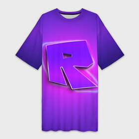 Платье-футболка 3D с принтом ROBLOX NEON LOGO  РОБЛОКС ,  |  | neon | roblox | игра | компьютерная игра | логотип | неон | онлайн | онлайн игра | роблакс | роблокс