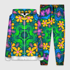 Женский костюм 3D с принтом Цветы и узоры   Калейдоскоп ,  |  | blue | bright colors | color patterns | daisies | flowers | green | illustrations | in t | kaleidoscope | popular prints | yellow | в топе | в тренде | желтый | зеленый | иллюстрации | калейдоскоп | популярные принты | ромашки | синий | цветные узоры | цв