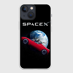 Чехол для iPhone 13 mini с принтом Space X Zero gravity car ,  |  | american | astronaut | car | company | elon musk | in space | manufacturer | plane | space technology | space x | tesla | автомобиль | американская | астронавт | в космосе | илон маск | компания | космическая техника | планета земля | произ