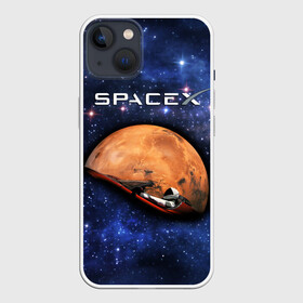 Чехол для iPhone 13 с принтом Space X ,  |  | american | company | elon musk | manufacturer | space technology | space x | suborbital flight | автомобиль | американская | в космосе | илон маск | компания | космическая техника | космонавт | планета марс | производитель