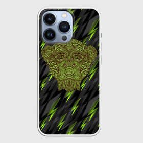 Чехол для iPhone 13 Pro с принтом Обезьяна из листьев ,  |  | Тематика изображения на принте: monkey | дерево | листья | обезьяна | природа | растение