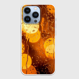 Чехол для iPhone 13 Pro с принтом Дождик золотой ,  |  | bright | city | drops | evening | golden | lights | rain | wet | вечер | город | дождик | золотой | капли | мокрое | огни | стекло | яркие