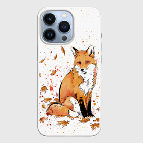 Чехол для iPhone 13 Pro с принтом ЛИСА В ЛИСТЬЯХ   ОСЕННЕЕ НАСТРОЕНИЕ   FOX IN THE FOREST ,  |  | autumn | forest | fox | животные | звери | лес | лиса | листья | музыка | ноты | осень | песни | природа