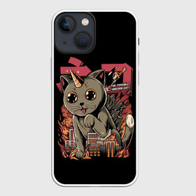 Чехол для iPhone 13 mini с принтом АНИМЕ КОТ ЕДИНОРОЖЕК ,  |  | anime | cat | city | japan | manga | unicorn | аниме | великан | город | единорог | звери | кот | котик | манга | милый | монстр | пушистый | япония