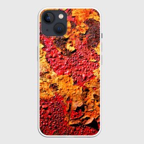 Чехол для iPhone 13 с принтом Живопись коррозии металла ,  |  | art | bubbles | corrosion | metal | old | paint | painting | pop art | rust | арт | живопись | искусство | коррозия | краска | металл | пузыри | ржавчина | старая