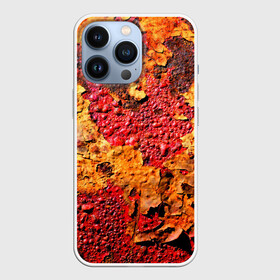 Чехол для iPhone 13 Pro с принтом Живопись коррозии металла ,  |  | art | bubbles | corrosion | metal | old | paint | painting | pop art | rust | арт | живопись | искусство | коррозия | краска | металл | пузыри | ржавчина | старая