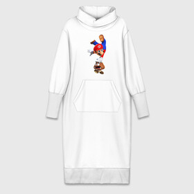 Платье удлиненное хлопок с принтом Goomba Hit ,  |  | goomba | mario | mashrom | nintendo | switch | гриб | гумба | марио | нинтендо | свитч