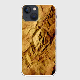 Чехол для iPhone 13 mini с принтом Старая мятая бумага ,  |  | crumpled | dirty | old | packaging | paper | relief | rusty | texture | wrinkled | yellow | бумага | грязная | желтая | мятая | помятая | рельеф | ржавая | старая | текстура | упаковочная