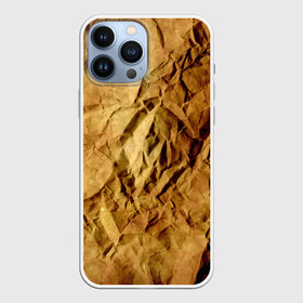 Чехол для iPhone 13 Pro Max с принтом Старая мятая бумага ,  |  | crumpled | dirty | old | packaging | paper | relief | rusty | texture | wrinkled | yellow | бумага | грязная | желтая | мятая | помятая | рельеф | ржавая | старая | текстура | упаковочная