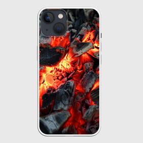 Чехол для iPhone 13 с принтом Древесные угли ,  |  | ash | bonfire | coals | fire | heat | nature | smoldering | tourism | woody | древесные | жар | костер | огонь | пепел | природа | тлеющие | туризм | угли