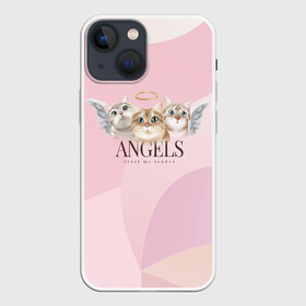 Чехол для iPhone 13 mini с принтом Кошечки   ангелы ,  |  | angels | ангел | ангелы | кот | котенок | котик | кошка | милая