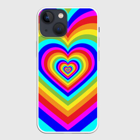 Чехол для iPhone 13 mini с принтом Цветные сердца | Colored hearts ,  |  | 00s | 2000s | 70s | 80s | 90s | aesthetic | bratz | colour | cow | cute | funny | girl | girly | glitter | grunge | heart | indie | meme | memes | pastel | pink | pinterest | popular | rainbow | retro | tiktok | trending | trendy | tumblr | vintage | vsco