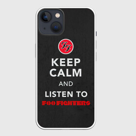 Чехол для iPhone 13 с принтом KEEP CALM AND LISTEN TO FOO FIGHTERS ,  |  | ff | foo fighters | альтернативный | группа | дэйв грол | крис шифлетт | метал | музыка | надпись | нэйт мендел | постгранж | пэт смир | рок | тейлор хокинс | фу файтерс | фф | хард | хардрок