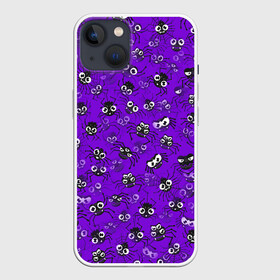 Чехол для iPhone 13 с принтом Вредные паучки ,  |  | halloween | арахнофобия | паттерн | паук | пауки | паучок | фиолетовый | хеллоуин