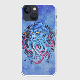 Чехол для iPhone 13 mini с принтом Мистер Осьминог ,  |  | арт | графика | моллюск | морские жители | мультяшка | осьминог