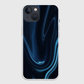 Чехол для iPhone 13 с принтом Космическая волна ,  |  | абстракция | волна | жидкий | жидкость | кислота | линия | плавный | психоделика | синий | стиль | текстура | темный | тякучий | холод | чернила | черный