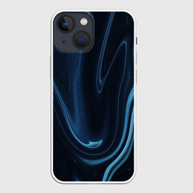 Чехол для iPhone 13 mini с принтом Космическая волна ,  |  | абстракция | волна | жидкий | жидкость | кислота | линия | плавный | психоделика | синий | стиль | текстура | темный | тякучий | холод | чернила | черный