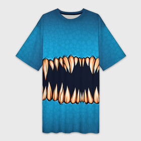 Платье-футболка 3D с принтом Зубастая коллекция ,  |  | beast | monster | бист | звери | зверь | зубы | клык | клыки | монстр | пасть | рот | страшный | улыбка | чудовище