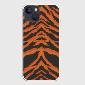 Чехол для iPhone 13 с принтом Шкура тигра оранжевая ,  |  | tiger | tiger fur | tiger hide | tiger texture | текстура тигра | тигр | тигровая
