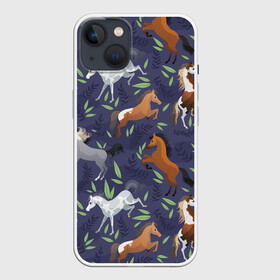 Чехол для iPhone 13 с принтом Лошадки узор ,  |  | horse | pattern | кони | конь | лошади | лошадка | лошадки | лошадь | паттерн | пони | табун | узор