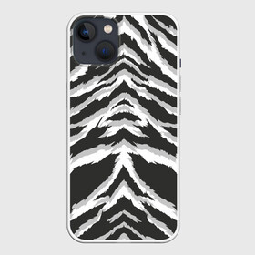 Чехол для iPhone 13 с принтом Белая шкура тигра ,  |  | Тематика изображения на принте: tiger | tiger fur | tiger hide | tiger texture | текстура тигра | тигр | тигровая