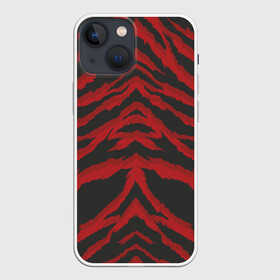 Чехол для iPhone 13 mini с принтом Красная шкура тигра ,  |  | tiger | tiger fur | tiger hide | tiger texture | текстура тигра | тигр | тигровая