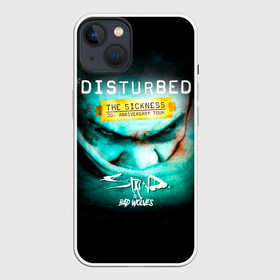 Чехол для iPhone 13 с принтом The Sickness   Disturbed ,  |  | disturbed | альтернативный | встревоженные | группа | джон мойер | дистербд | дистербед | дэвид дрейман | дэн дониган | майк венгрен | метал | ню | нюметал | рок | хеви | хевиметал