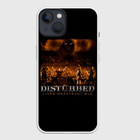Чехол для iPhone 13 с принтом Live  Indestructible ,  |  | disturbed | альтернативный | встревоженные | группа | джон мойер | дистербд | дистербед | дэвид дрейман | дэн дониган | майк венгрен | метал | ню | нюметал | рок | хеви | хевиметал