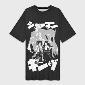 Платье-футболка 3D с принтом Asakura bros ,  |  | anime | shaman king | аниме | анимэ | йо асакура | хао асакура | шаман кинг