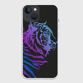 Чехол для iPhone 13 с принтом Tiger Neon ,  |  | tiger | неон | полосы | тигр | хищник