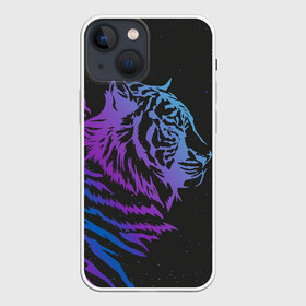 Чехол для iPhone 13 mini с принтом Tiger Neon ,  |  | tiger | неон | полосы | тигр | хищник