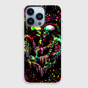 Чехол для iPhone 13 Pro с принтом Адская любовь ,  |  | bright colors | day of the dead | drops | fireworks | halloween | heart | holiday | love | mexico | skeletons | spirits of the dead | splashes | брызги | день мертвых | духи мертвых | капли | любовь | мексика | праздник | сердце | скел