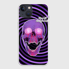 Чехол для iPhone 13 с принтом Магический череп ,  |  | blood | day of the dead | from the eyes | happy halloween | holiday | hypnosis | lilac | look | magical | skull | spiral | взгляд | гипноз | день мертвых | из глаз | кровь | магический | праздник | сиреневый | спираль | хэллоуин | череп