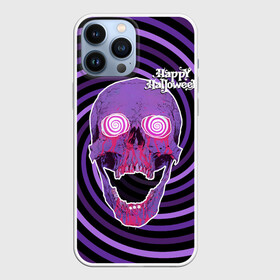 Чехол для iPhone 13 Pro Max с принтом Магический череп ,  |  | blood | day of the dead | from the eyes | happy halloween | holiday | hypnosis | lilac | look | magical | skull | spiral | взгляд | гипноз | день мертвых | из глаз | кровь | магический | праздник | сиреневый | спираль | хэллоуин | череп