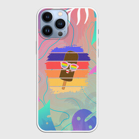 Чехол для iPhone 13 Pro Max с принтом Эскимо в Тропиках ,  |  | bright colors | ice cream | palm trees | popsicle | popular | top | trending | tropics | в топе | в тренде | мороженое | пальмы | популярные | тропики | эскимо | яркие цвета
