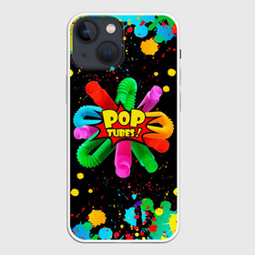 Чехол для iPhone 13 mini с принтом Pop Tubes, поп трубка pop it ,  |  | pop it | pop tube | pop tubes | детские | игрушка антистресс | поп ит | поп трубка | поп тубес | поп тюбс | симпл димпл | сквиш | трубка антистресс | цветные трубки