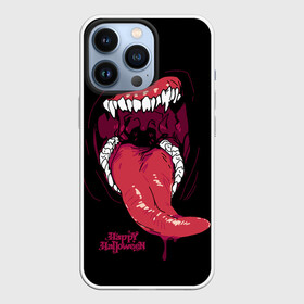 Чехол для iPhone 13 Pro с принтом Пасть хищника ,  |  | day of the dead | dripping blood | fangs | happy halloween | holiday | long tongue | predator | teeth | день мертвых | длинный язык | зубы | капает кровь | клыки | праздник | хищник | хэллоуин