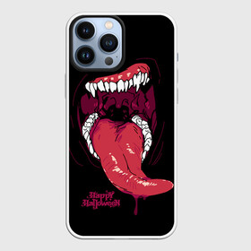 Чехол для iPhone 13 Pro Max с принтом Пасть хищника ,  |  | day of the dead | dripping blood | fangs | happy halloween | holiday | long tongue | predator | teeth | день мертвых | длинный язык | зубы | капает кровь | клыки | праздник | хищник | хэллоуин