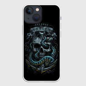 Чехол для iPhone 13 mini с принтом ВЫПУСТИТЬ КРАКЕНА ,  |  | kraken | monster | ocean | sea | skull | кальмар | кости | кракен | монстр | морской | океан | череп | чудовище | щупальца | якорь